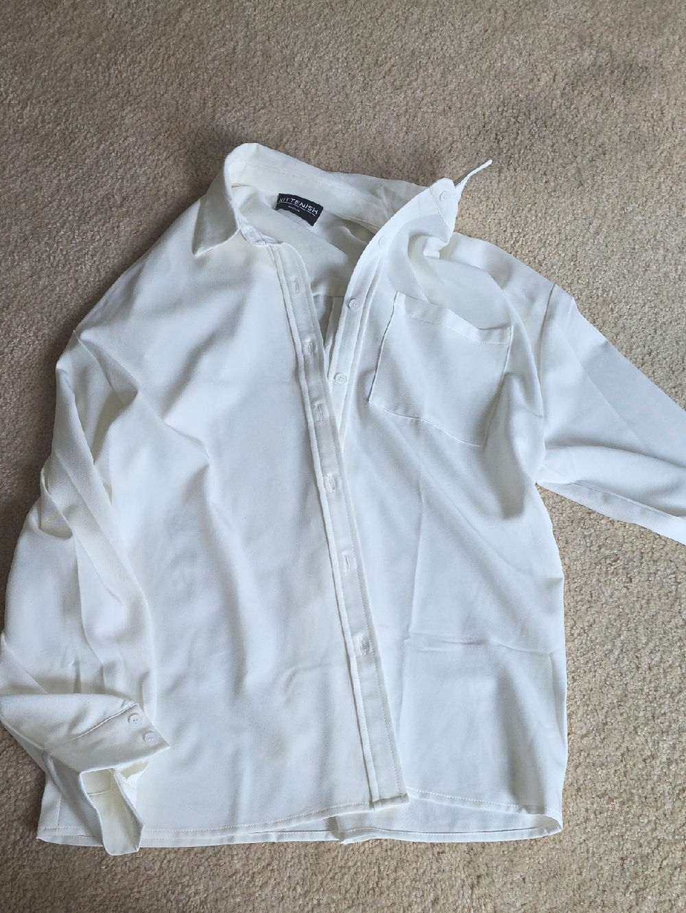 Kittenish White Button Down